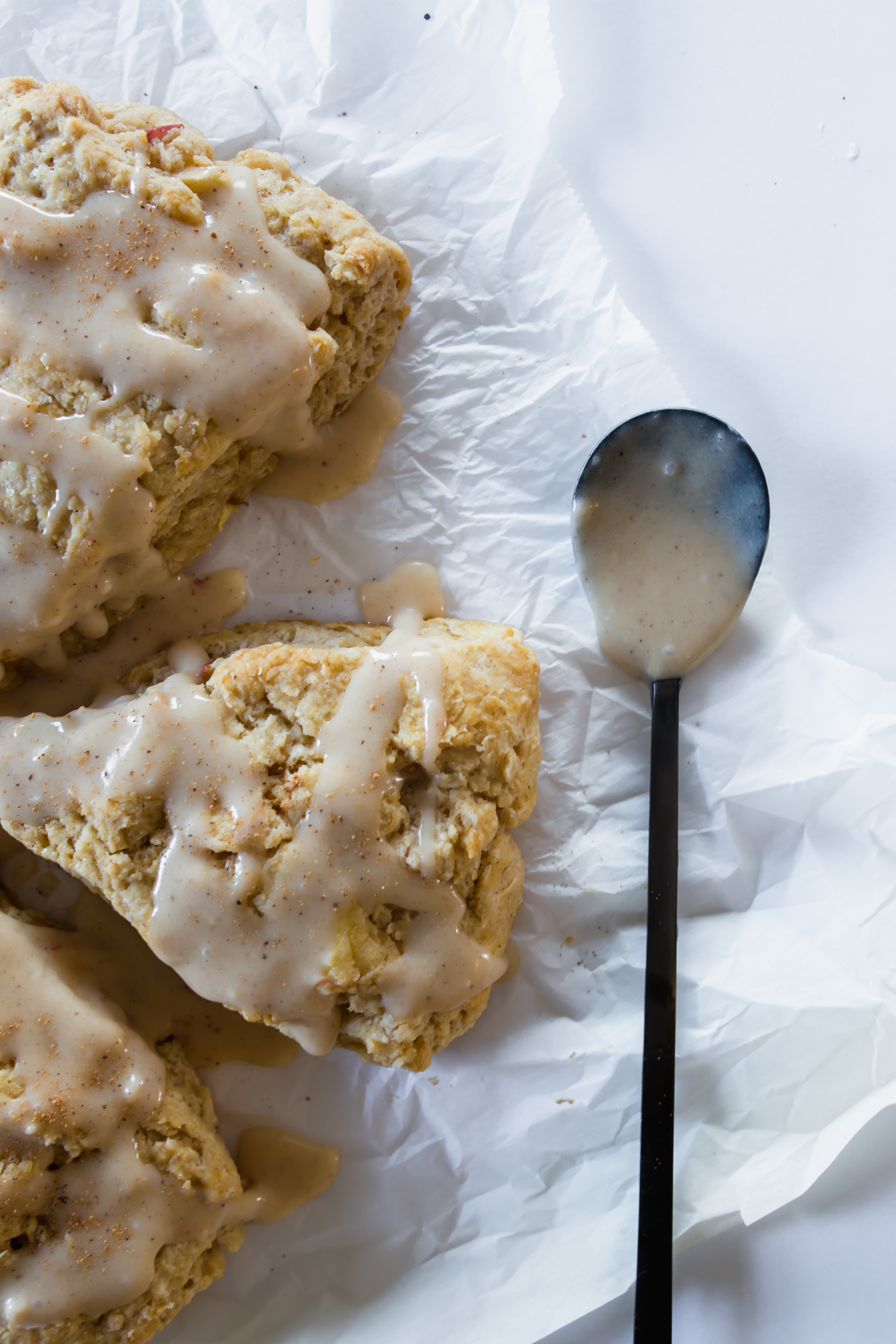 Apple Scones with a Browned Butter Glaze