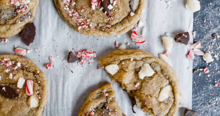 Peppermint Dusted Chocolate Chunk Cookies